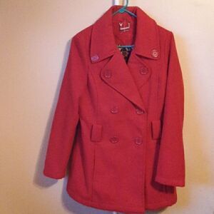 EUC JOU JOU RED PEACOAT L